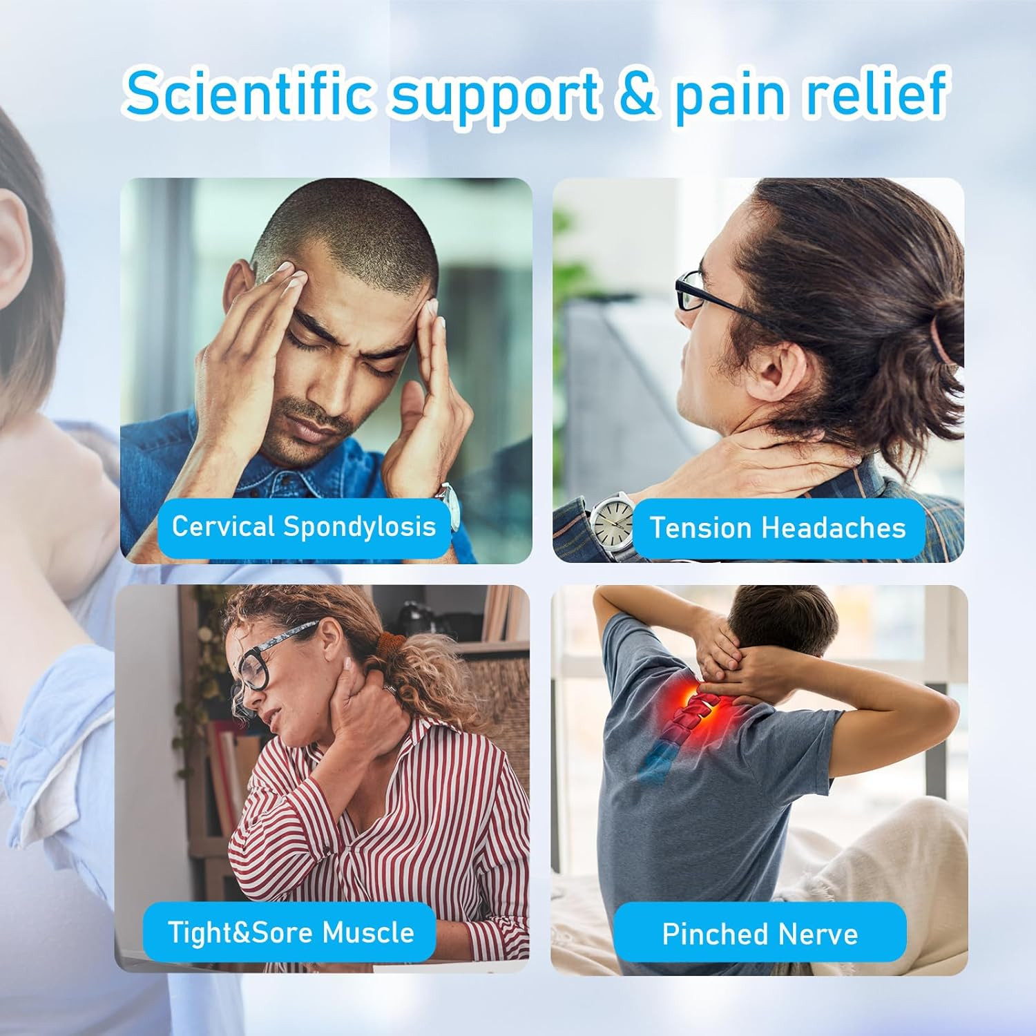 Neck Brace Cervical Collar,Soft Neck Support Relief Pain & Pressure in Spine for