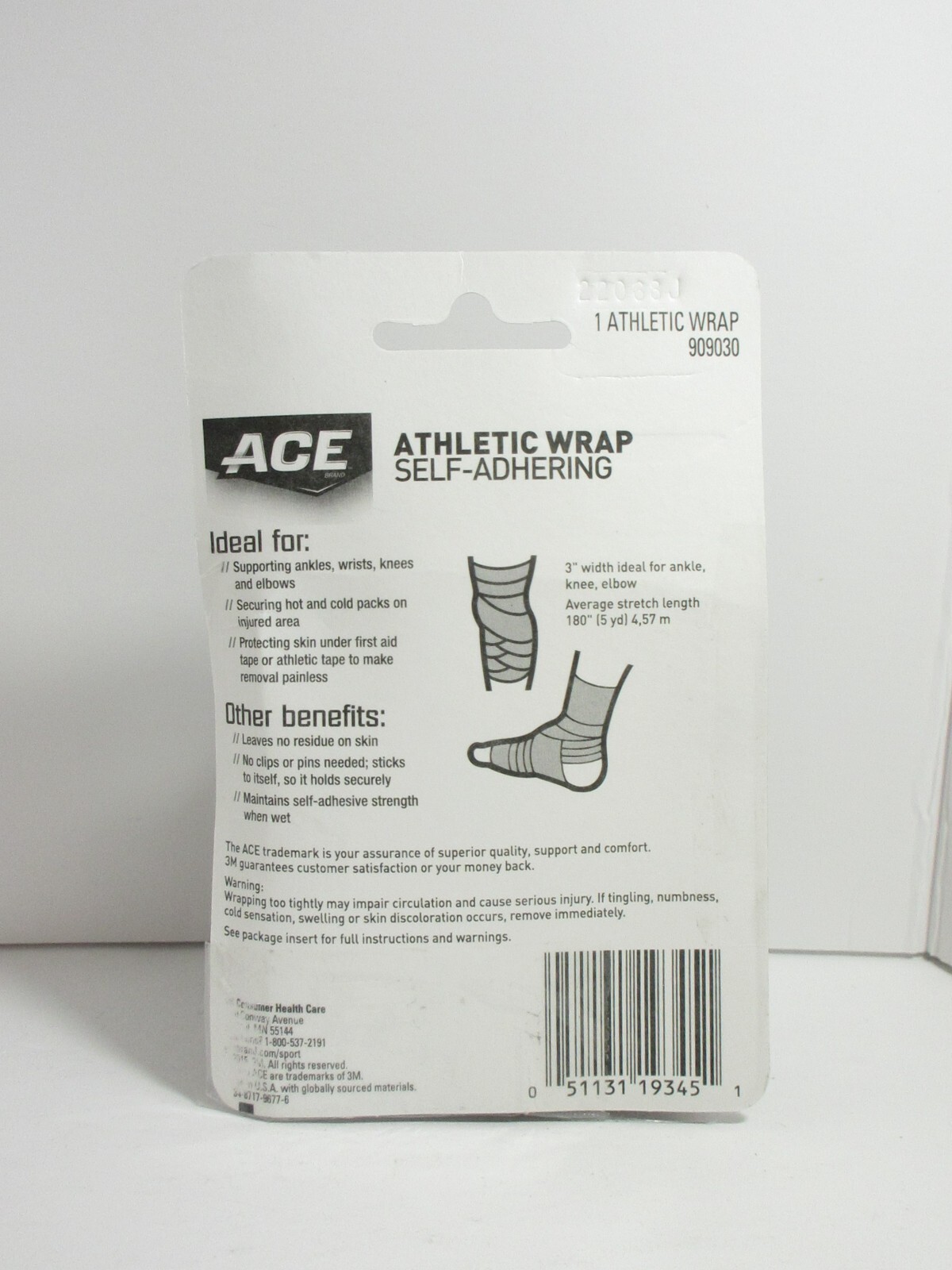 ACE Athletic Wrap, Self-Adhering, Black 909030-READ MORE, FREE SHIPPING