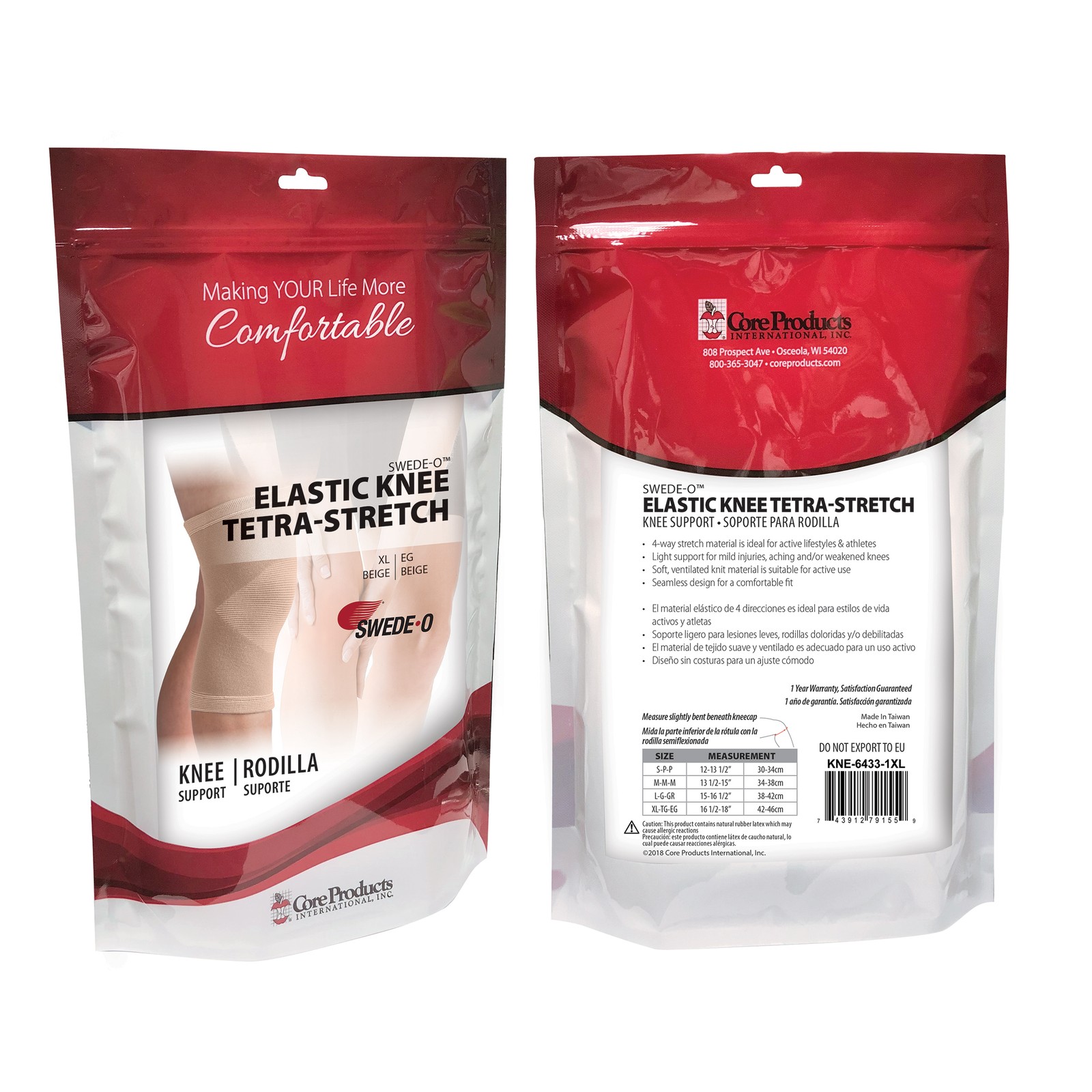 Swede-O ElasticTetra-Stretch Knee Support Compression Helps Reduce Inflammation