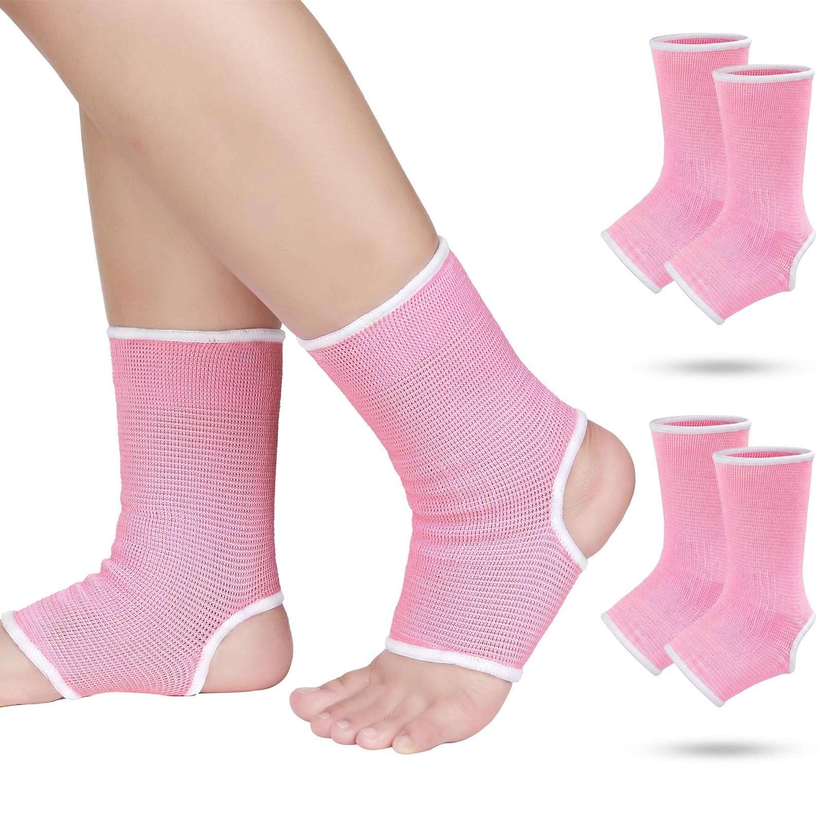 4 Pieces/ 2 Pair Kids Ankle Support Brace Elastic Kids Compression Socks Knit…