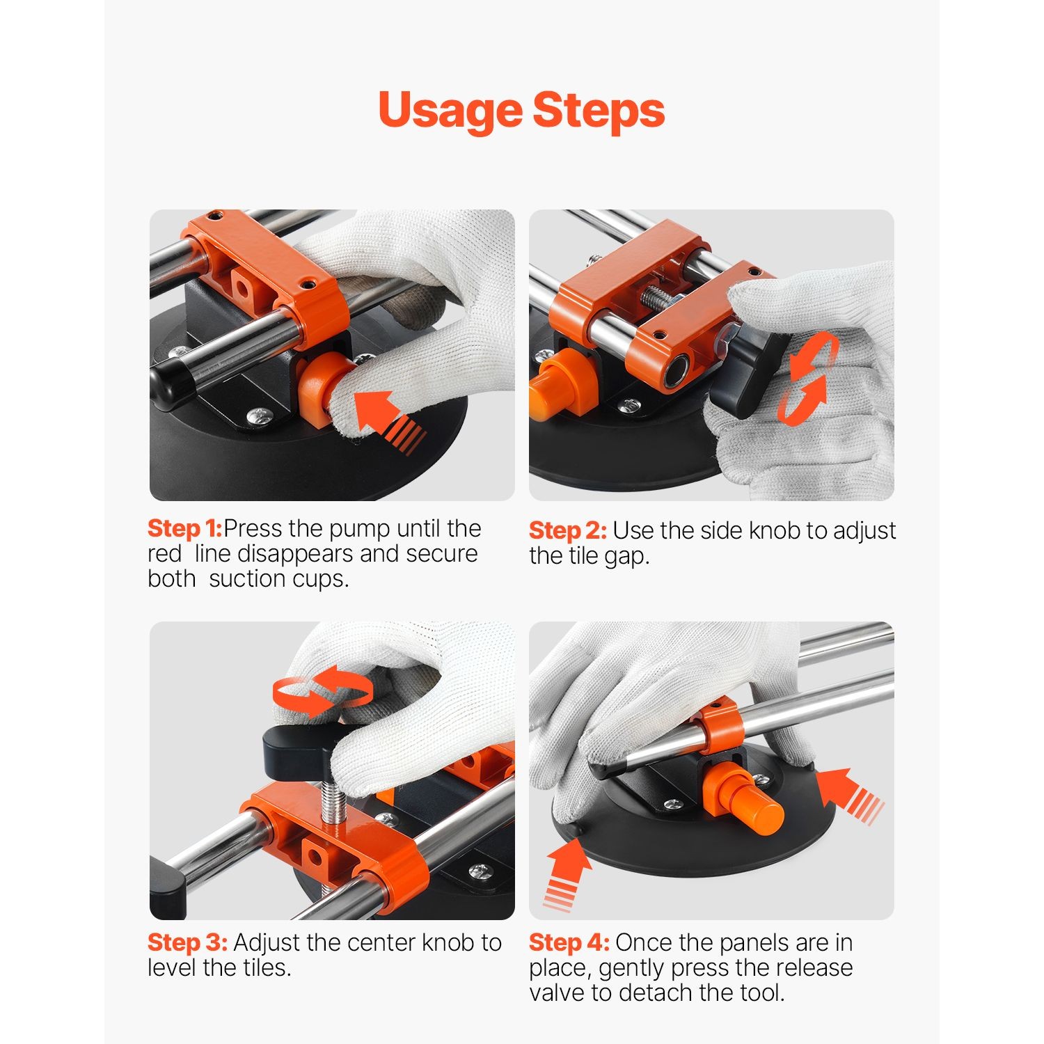 Seamless Seam Setter, 2 Packs, Granite Seam Setter with 6 in Vacuum Suction Cups