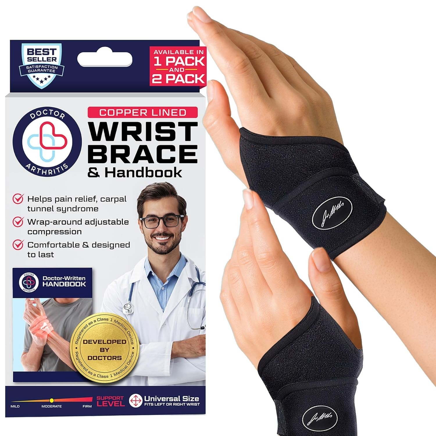 Hand Support Brace for Carpal Tunnel Syndrome, Lightweight and Durable Design