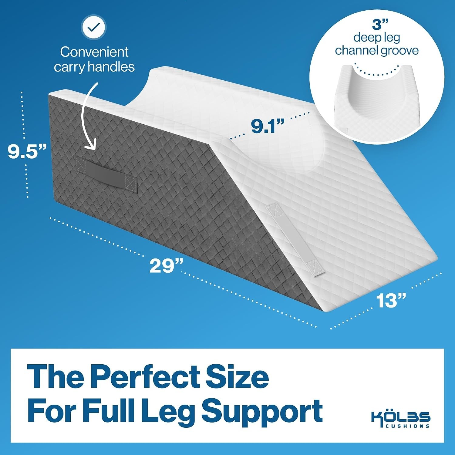 Single Leg Elevation Pillow Post Surgery Knee Ankle Support Jacquard