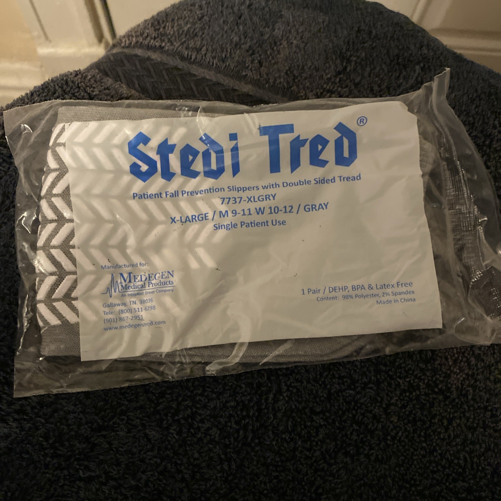 Stedi Tred Socks Fall Prevention Slippers 5 Pairs Latex Free New Various Sizes