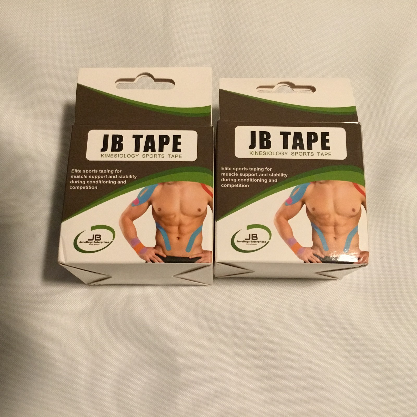 JB Tape Kinesiology Sports Tape 20 Precut Strips 2 Rolls 2″ x 16.4 FT Elastic