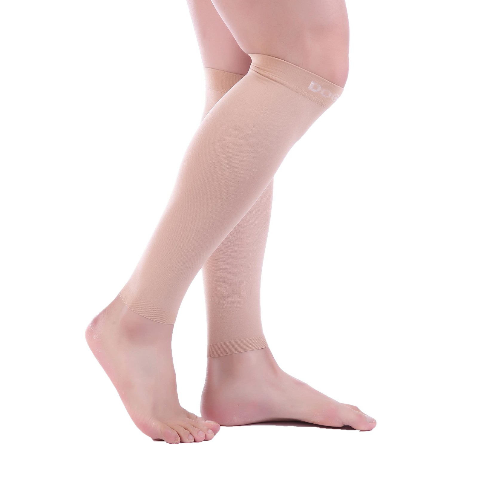 Doc Miller Calf Compression Sleeves for Petite Women & Men, Medium, Beige