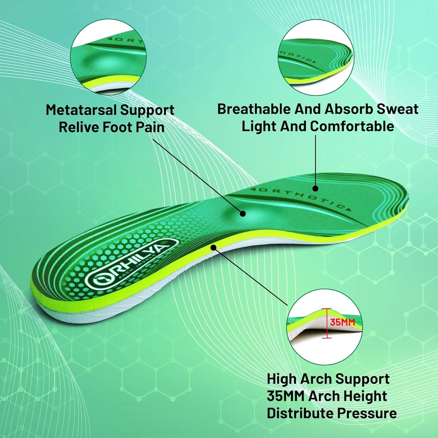 Plantilla ortopedica soporte alto fascitis plantar metatarsal alivio dolor