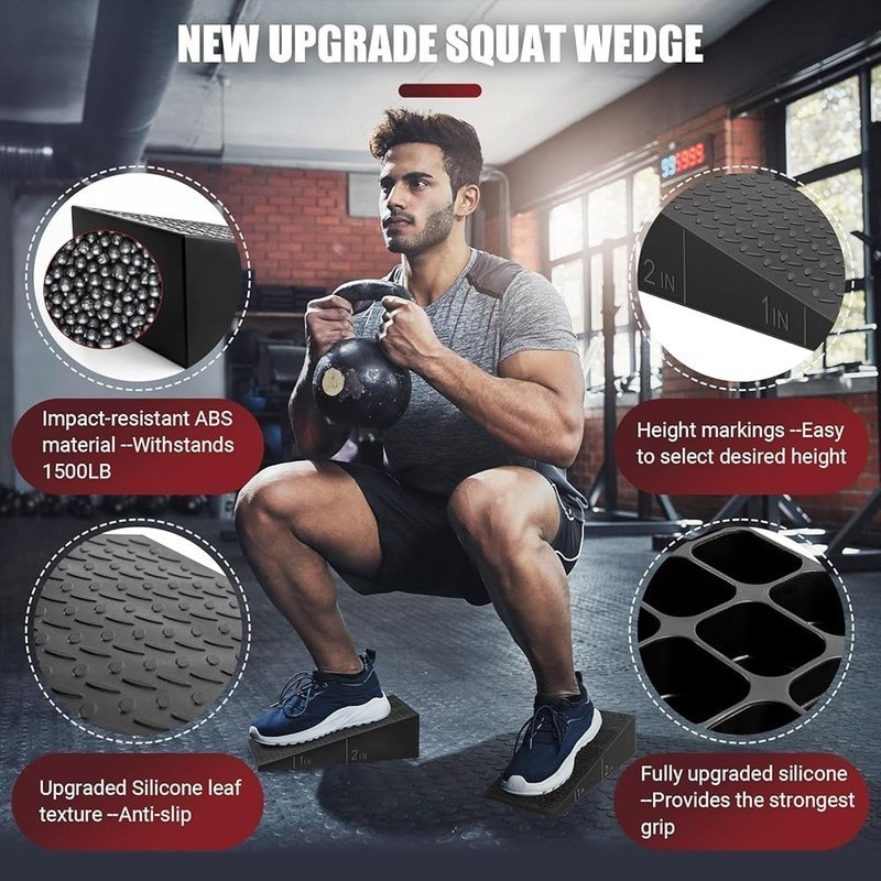 Ergonomic Squat Wedge Block Anti-Slip Foot Support Weightlifting Deep Squats New