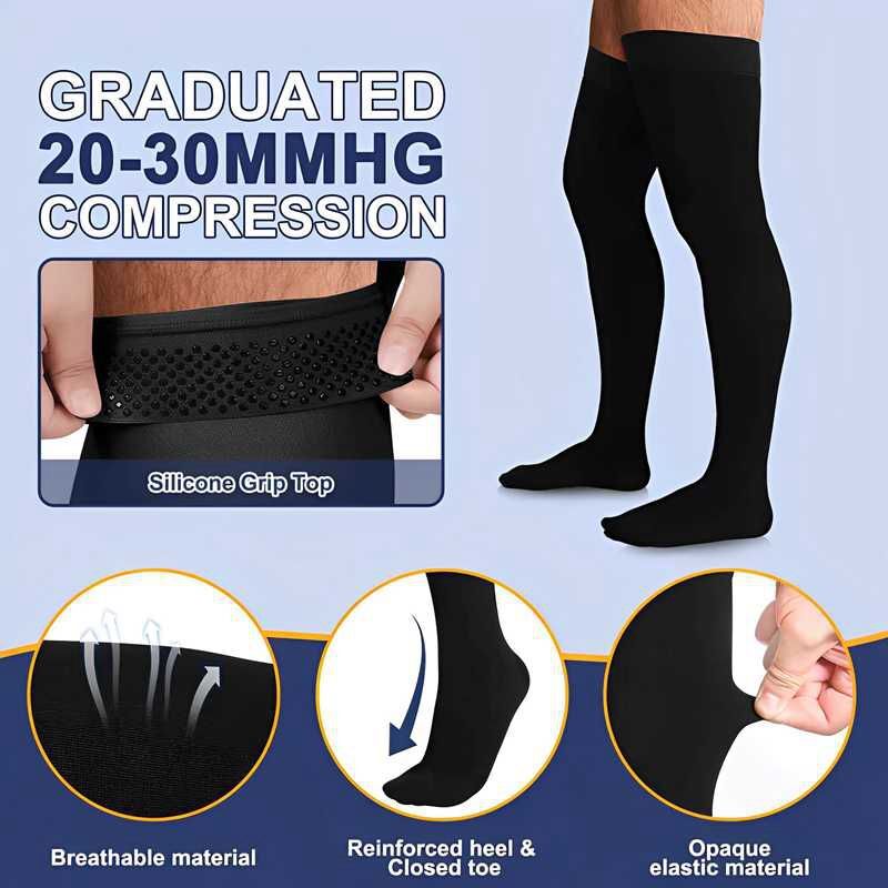 Thigh High Over the Knee Socks 20-30 mmHG Fashion Long Stockings For Women Men