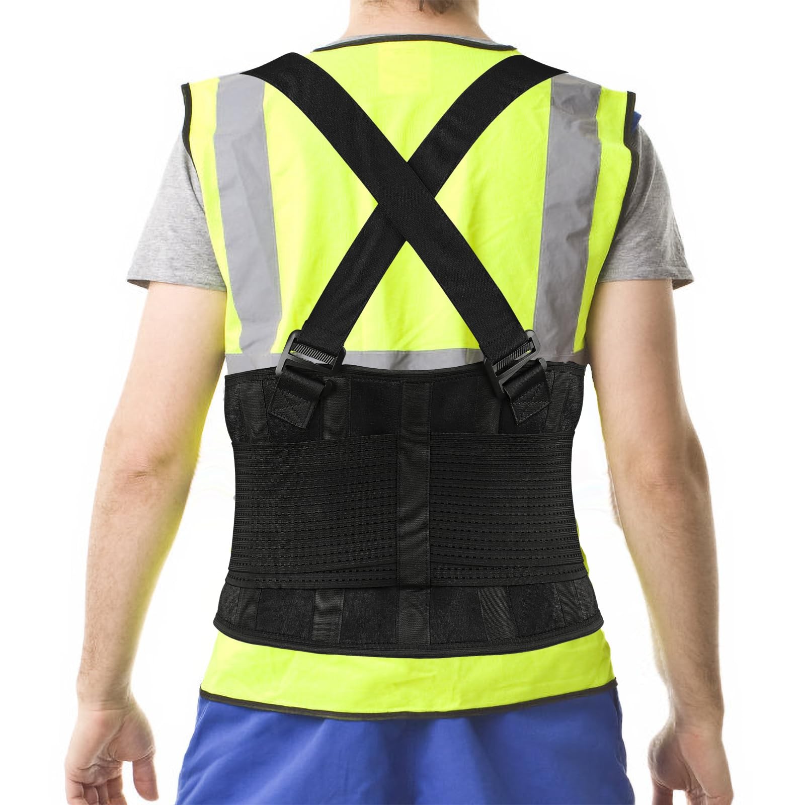TEKOMVO Work Back Brace – Support Belt for Lower Pain Medium, black