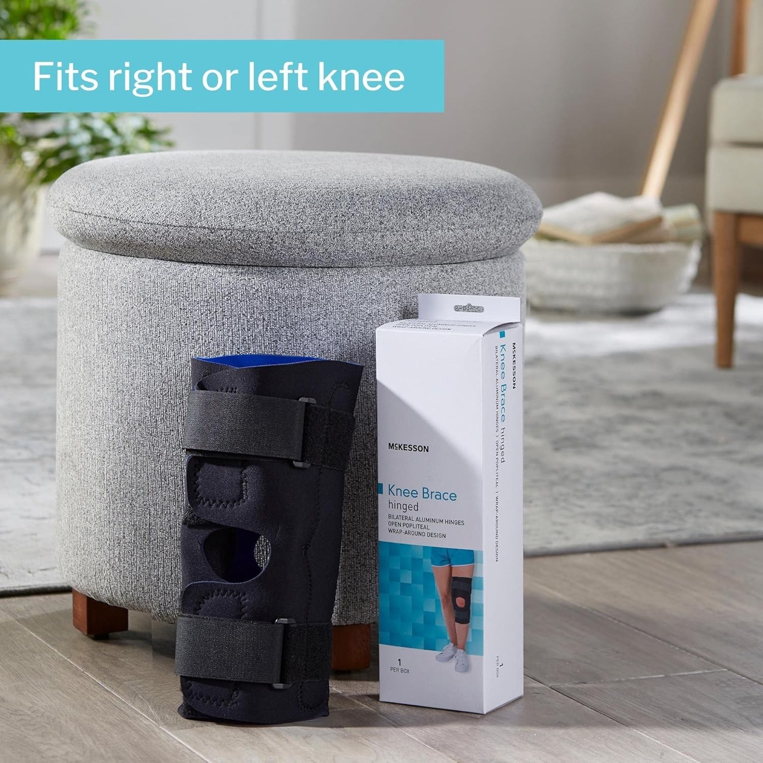 McKesson Open Patella/Open Popiteal Hinged Knee Brace (Black) Medium