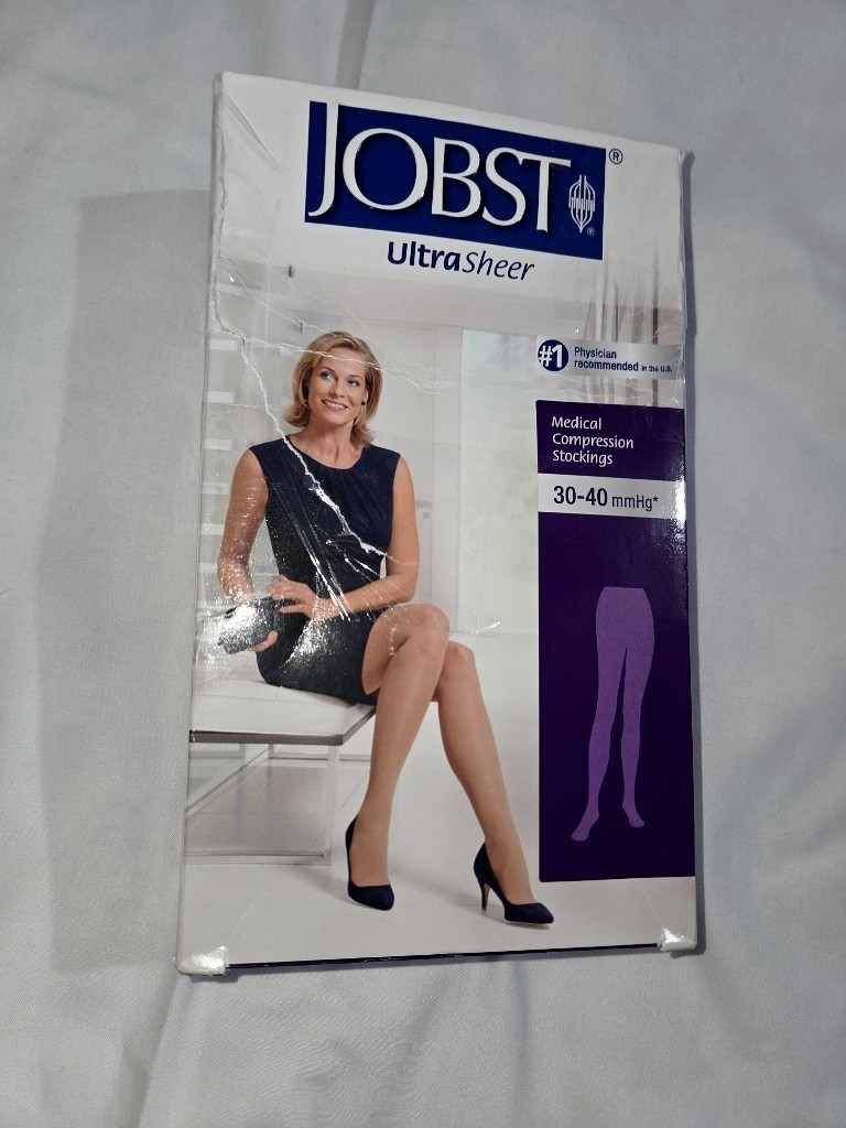 JOBST Ultra Sheer Waist CT 30-40mmHg Suntan M Compression Stockings 121498 J1