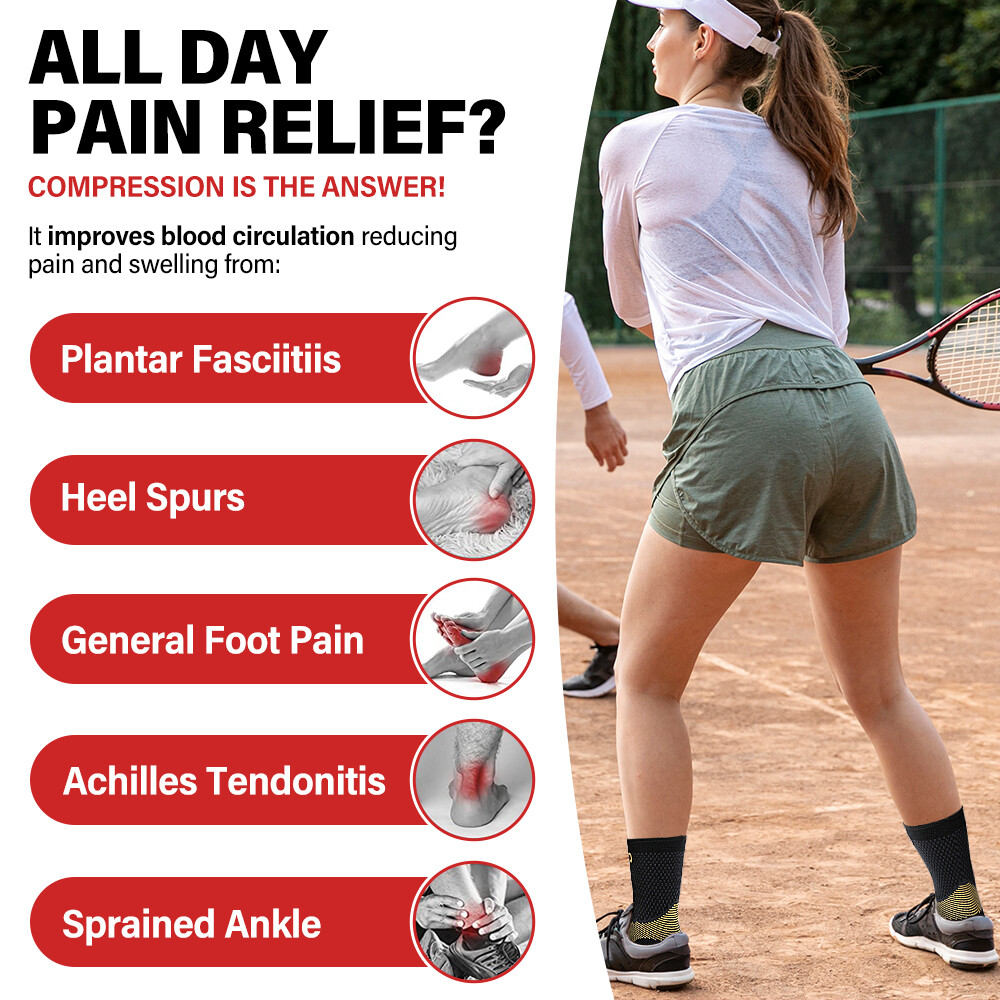 Copper Ankle Support Brace Compression Sleeve Socks Foot Pain Relief Functional