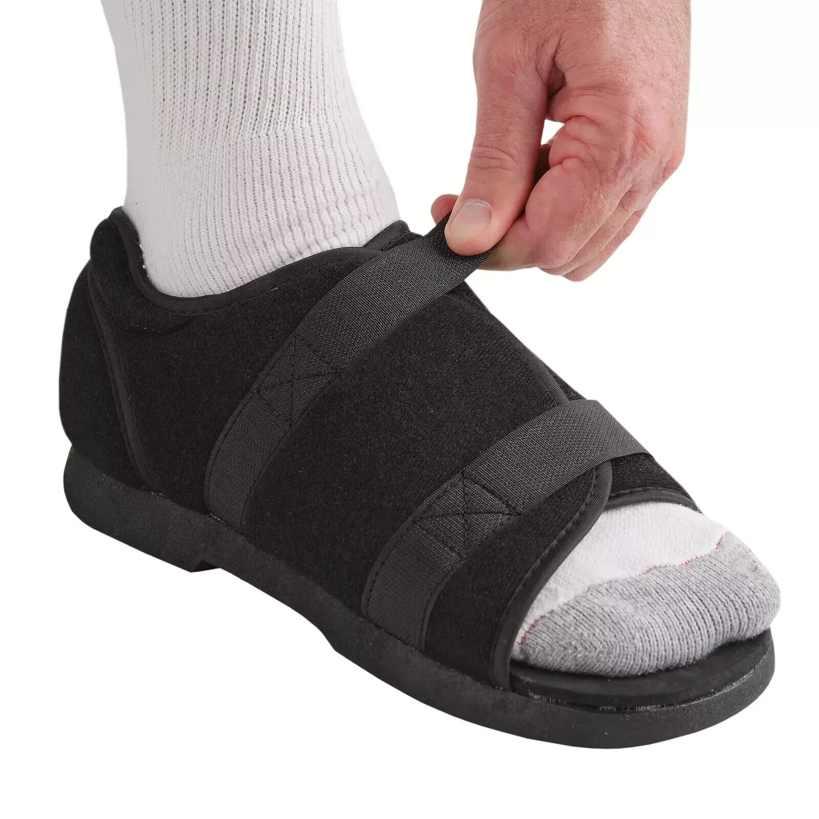 Ossur Black Soft Top Post-Op Shoe Small Hook and Loop 18013