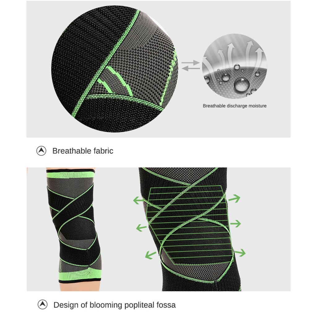3D Knee Guard Weaving Pressurization Knee Brace Protector Knee Pad Fitness Gear