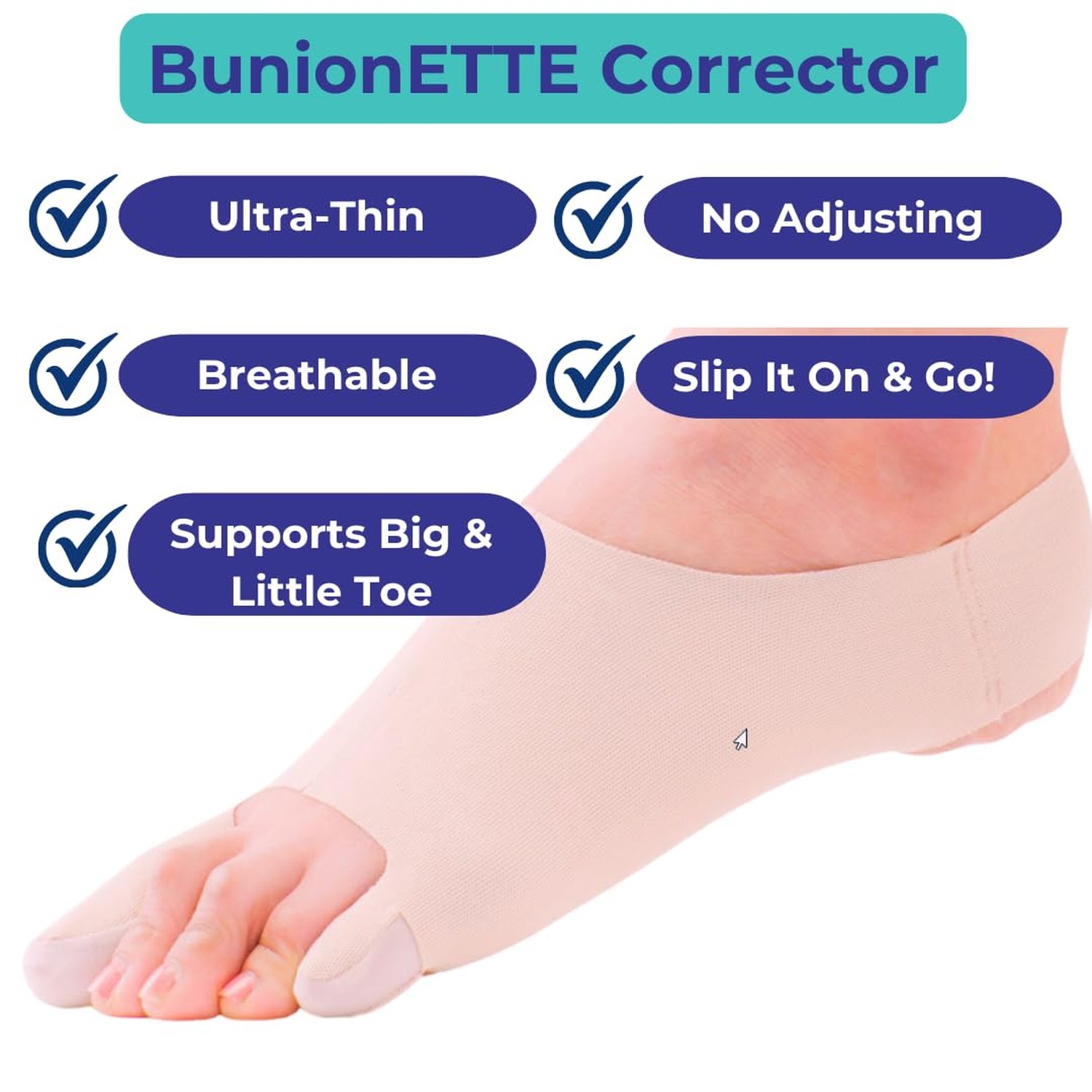 BunionETTE Bootie – Tailor’s Bunion Corrector for Little Toe Alignme