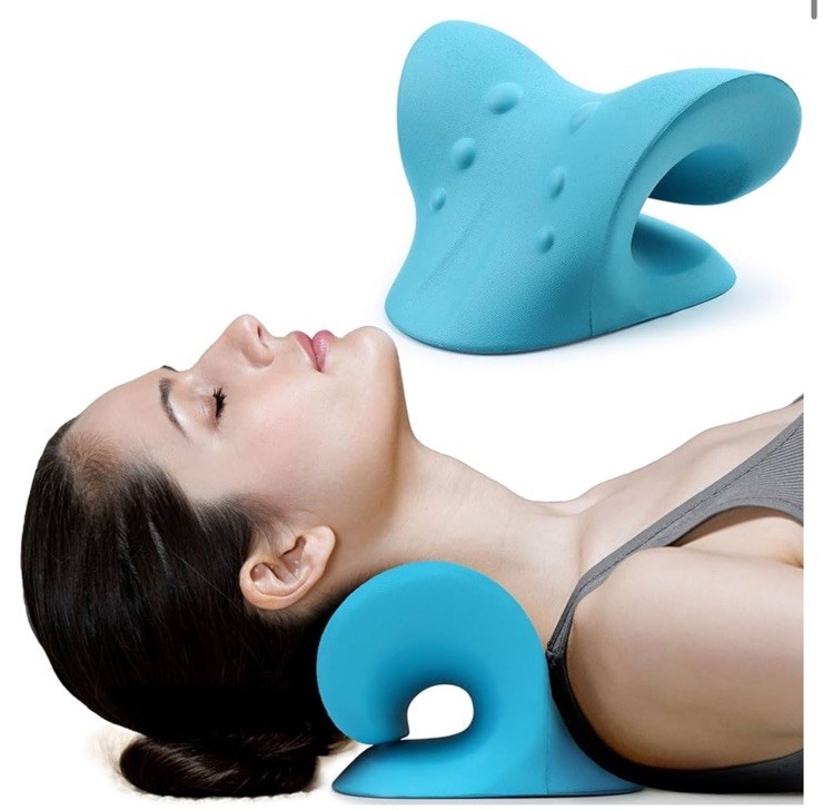 Neck/Shoulder Relaxer, Cervical Traction Device for TMJ Pain Relief: Blue
