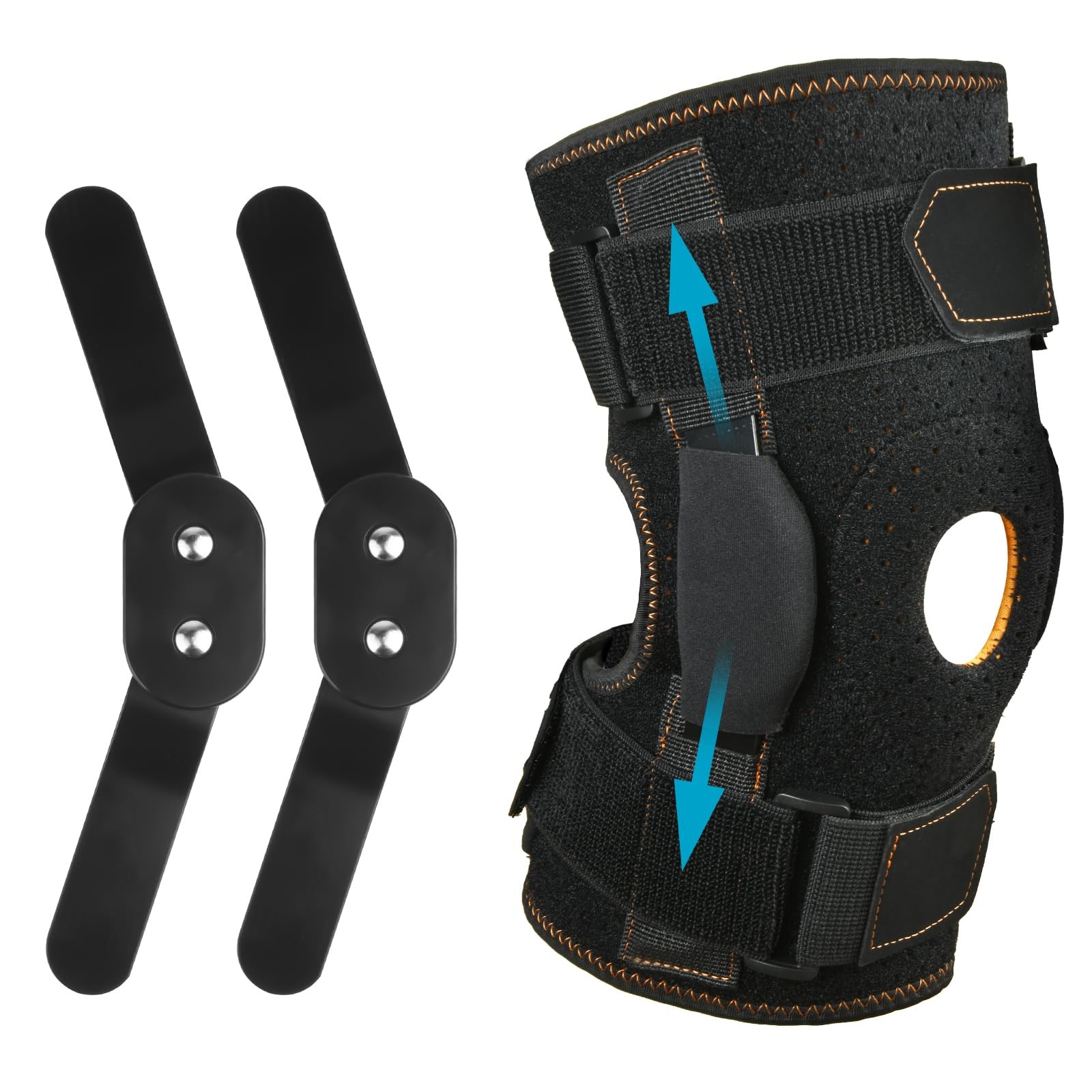 Knee Support Open Patella Hinge Structure Parallel Straps Stabilizers L