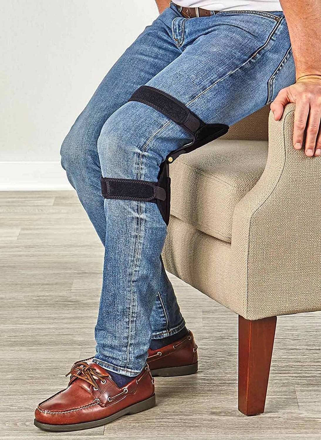 North American Health+Wellness Spring Powered Knee Support Unused One Size Black