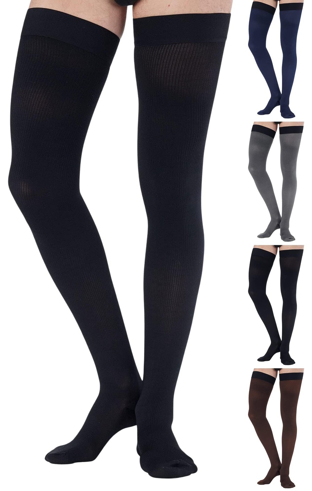 Thigh High Compression Socks for Men 20-30 mmHg – Full Length Compression Sup…