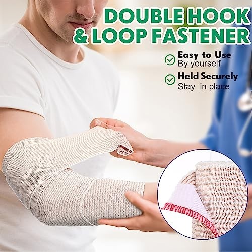 20 Pack 3″ Elastic Bandage Wraps with Self Closure – Stretchable Compression for