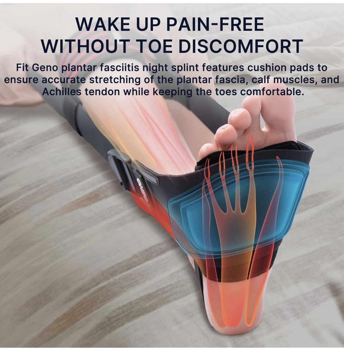 Plantar Fasciitis Relief Night Splint and Brace Men & Women New Fit Geno Plus Sz