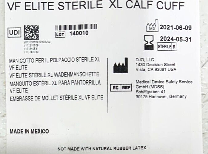 NEW Lot of 2 Aircast Ref 3044 VF Venaflow Size XL Calf Cuff w/Instructions 17E