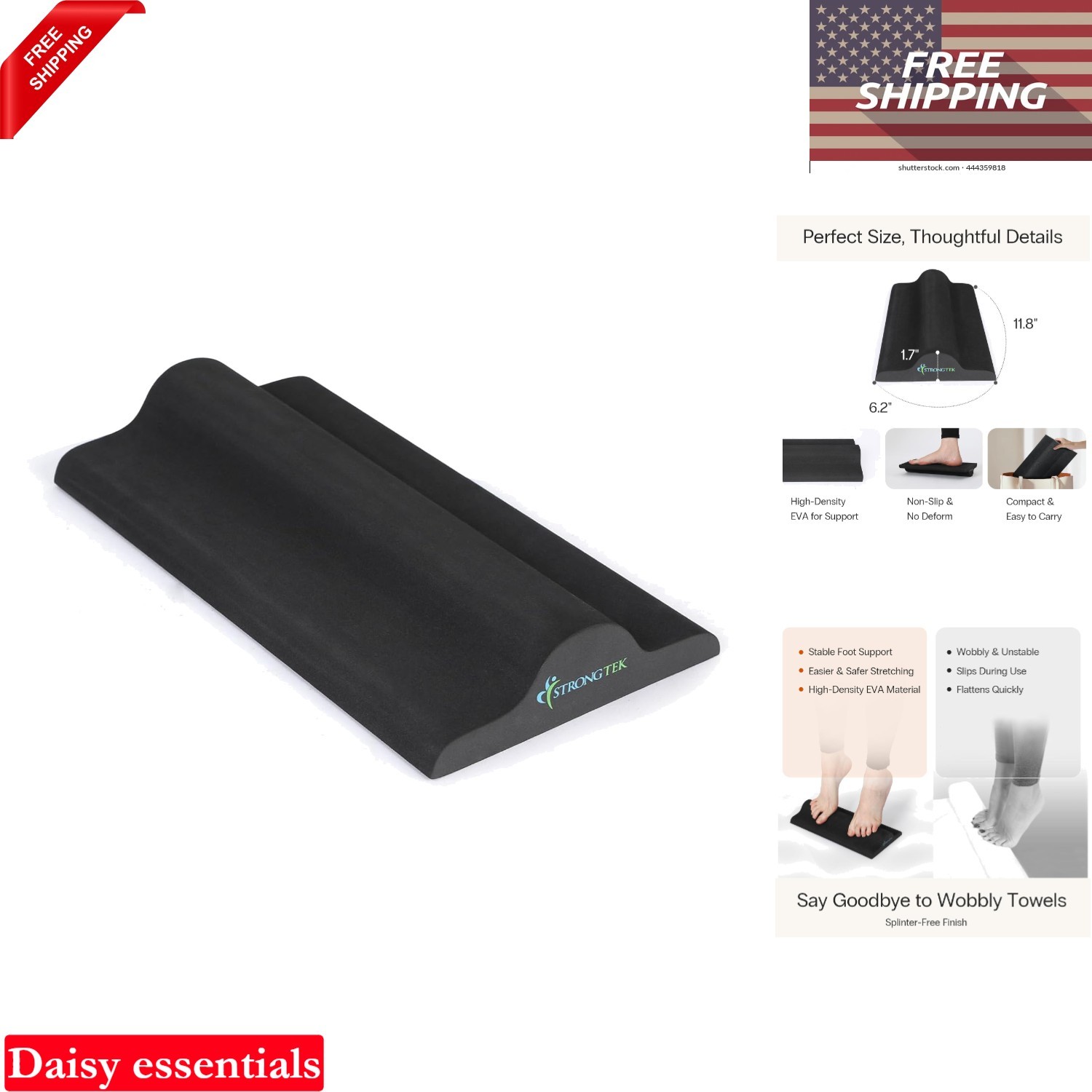 Plantar Fasciitis Foot Stretcher Pad EVA Calf & Arch Support for Heel Pain Re…