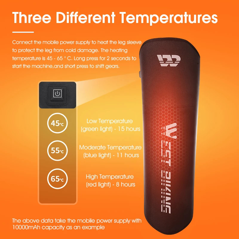 Electric Heating Kneepads Winter Windproof Motorcycle Bike Cycling L