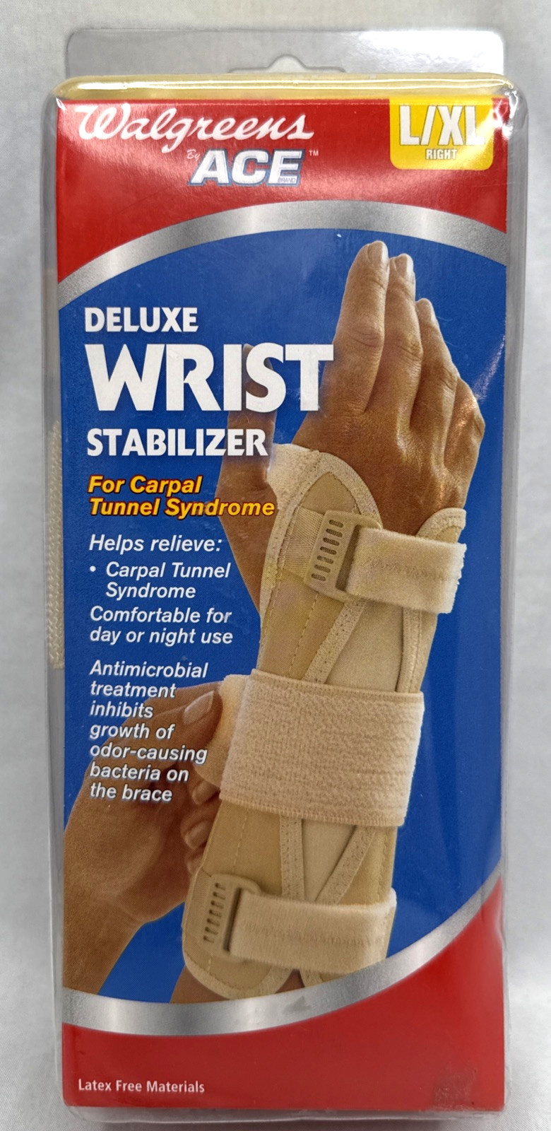 ACE Deluxe Wrist Stabilizer Carpal Tunnel Syndrome L/XL LEFT Day Or Night Use