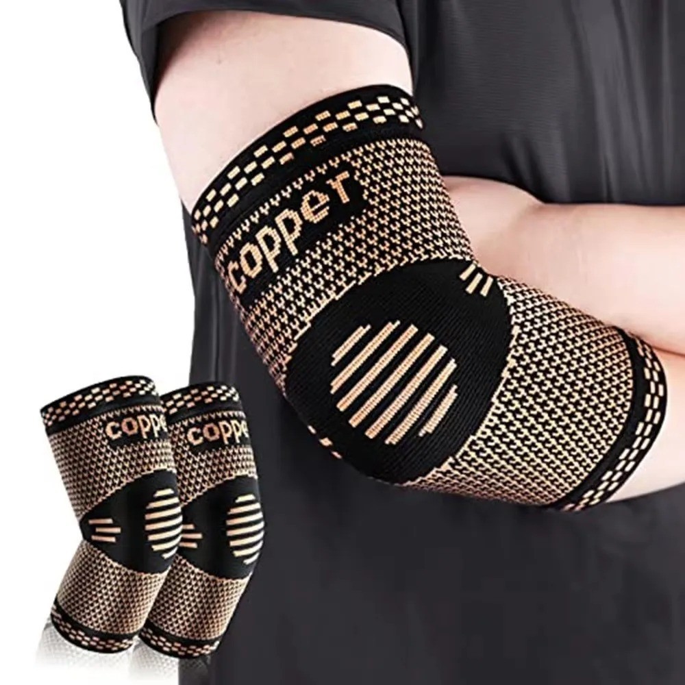 Copper Elbow Brace Compression Support Sleeve Arthritis Tendonitis Joint Pain