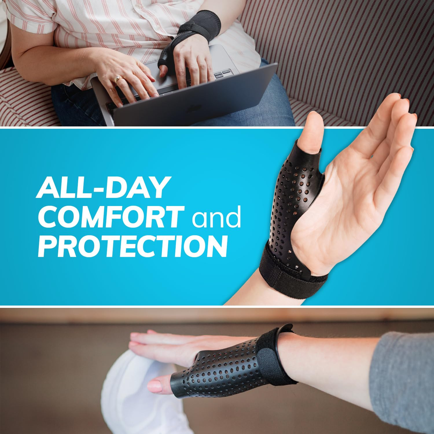 Thumb Brace Bundle – Hard Plastic Thumb Splint + Soft Undersleeve – Thumb Immobi