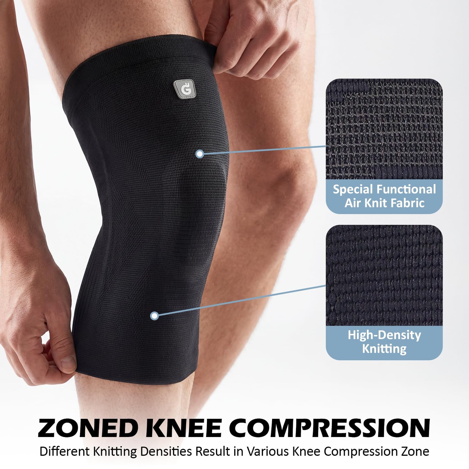 GOOGAH Knee Compression Braces 2-Pack – Pain Relief Support Arthritis, ACL