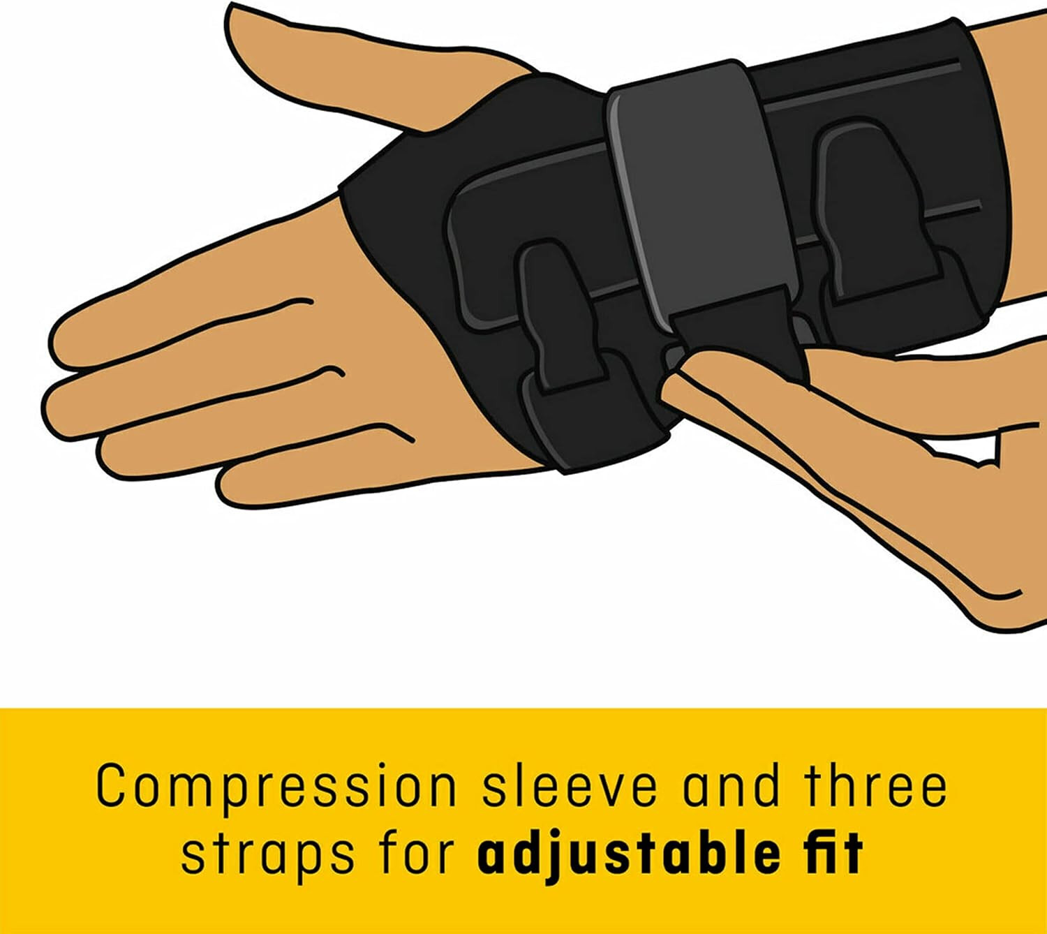 Compression Stabilizing Wrist Brace, Left Hand, L/XL