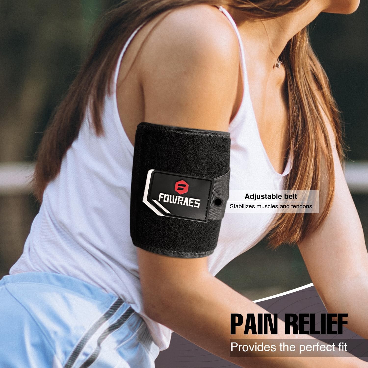 Bicep Tendonitis Brace Tricep Upper Arm for Men and Women Large, Black