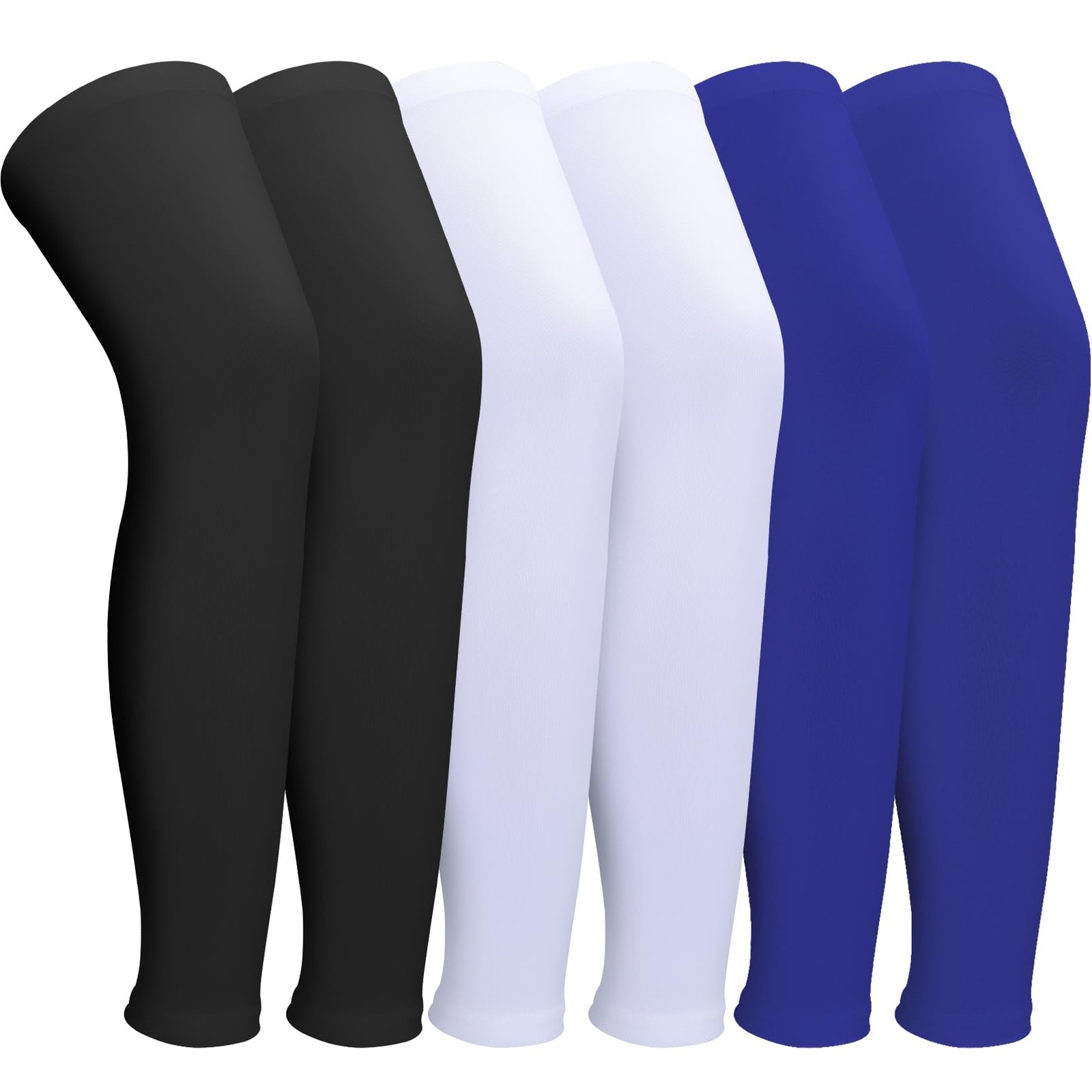 3 Pairs Full Length Leg Compression Sleeves Sports Knee Sleeve Silicone Strip