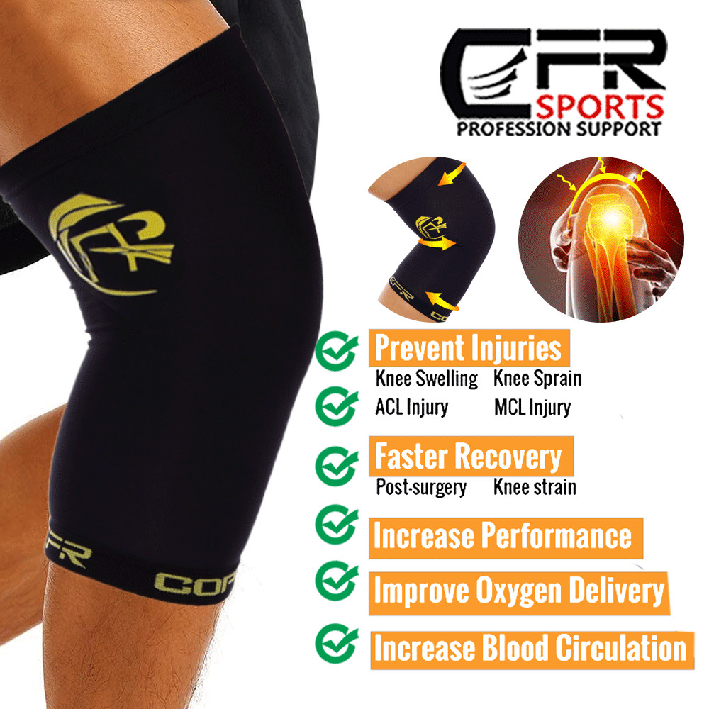 Copper Knee Leg Sleeve Compression Brace Support Sport Joint Arthritis Wrap CFR