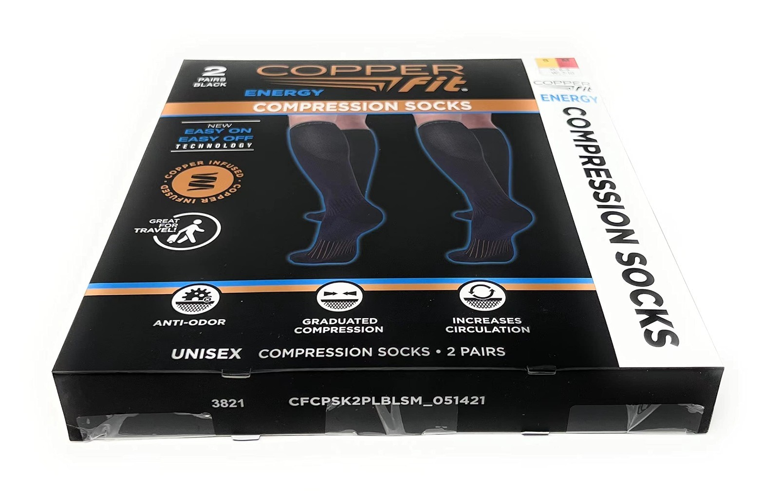 Unisex Compression Socks – Copper Infused, Choose Size & Quantity for Support