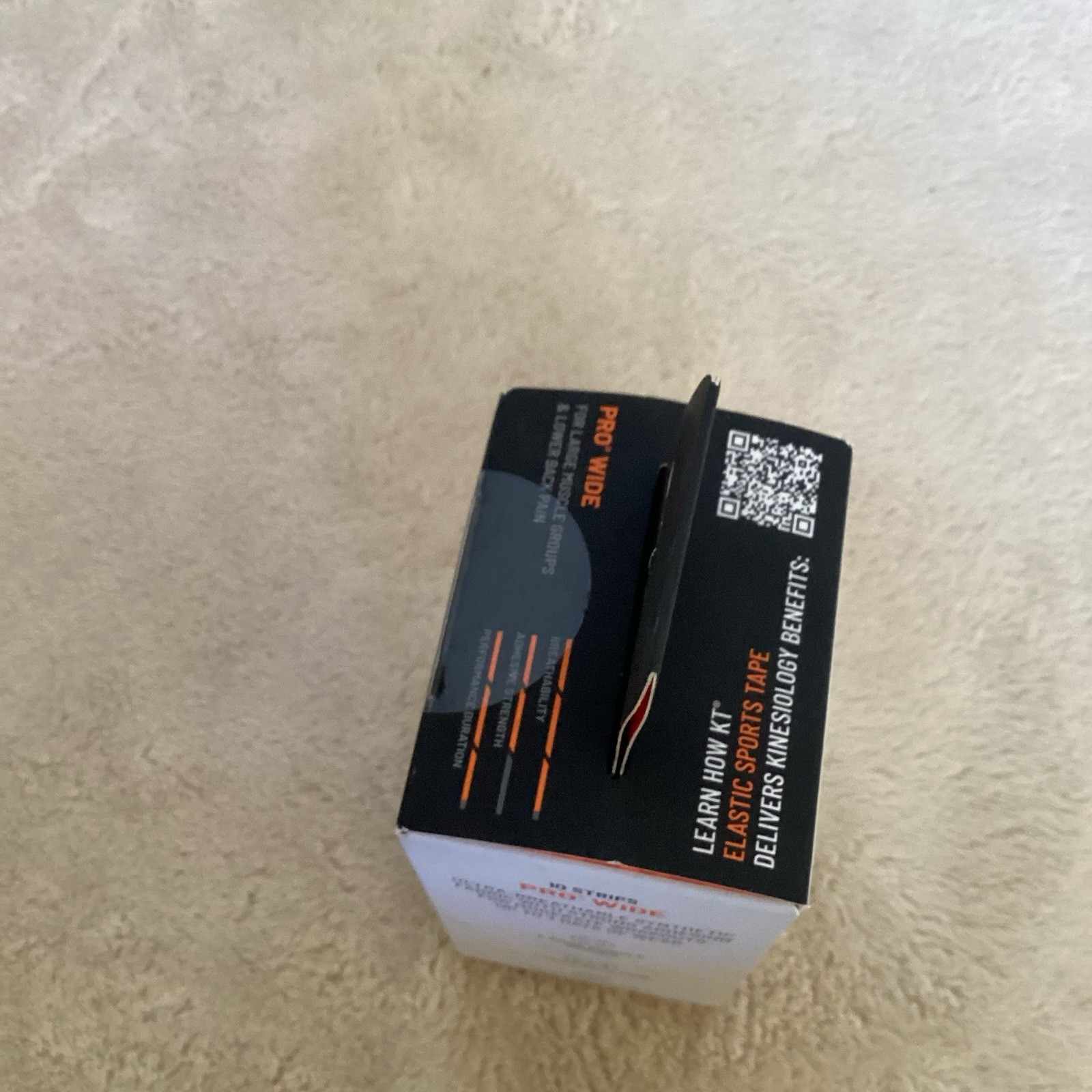 KT Tape Pro Wide Strips 10 Precut 10 Inch Black Support for Muscles and Joints
