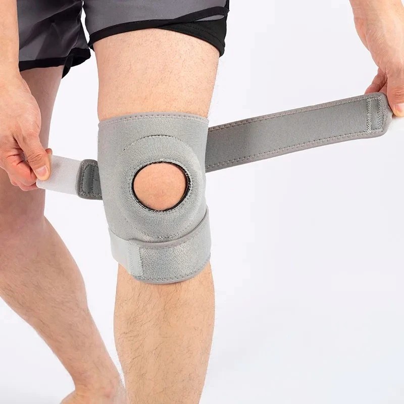 Knee Brace Compression Sleeve Hinged Joint Support Open Patella Stabilizer Wrap