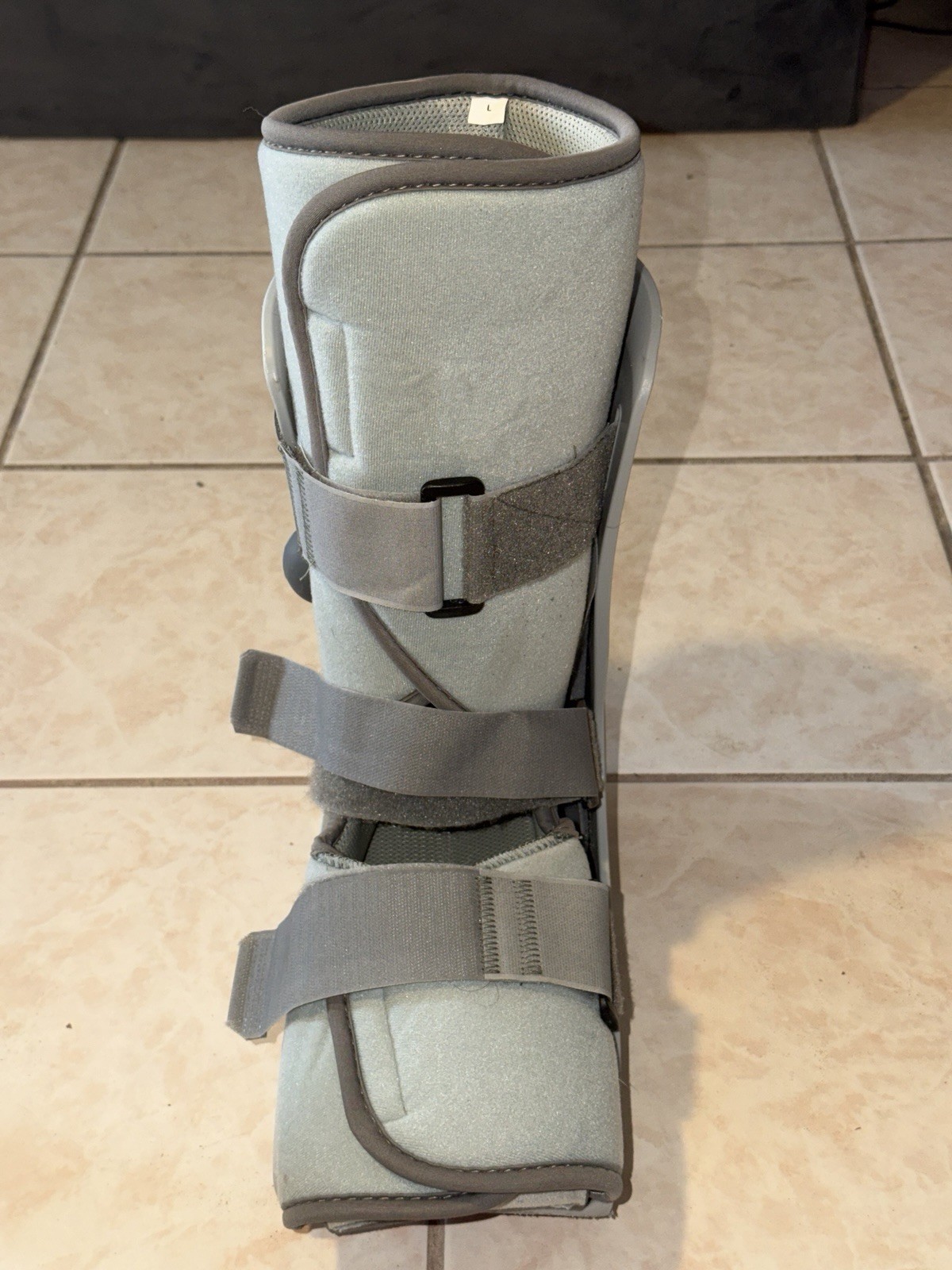 Breg Genesis Walking Boot Sz L Gray Full Shell Pump 3 Strap Post-Op Orthopedic