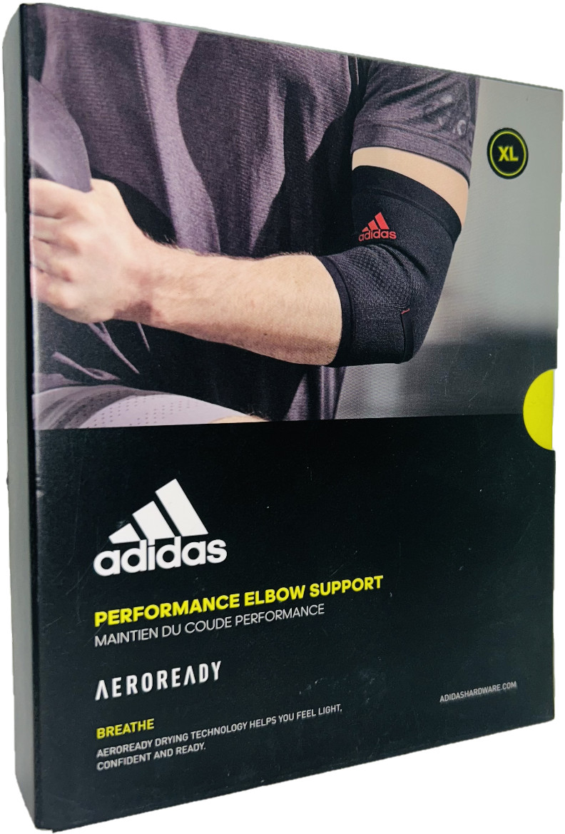 adidas Performance Elbow Aeroready Sports Support Dry-Tec Non-Slip Black Red XL