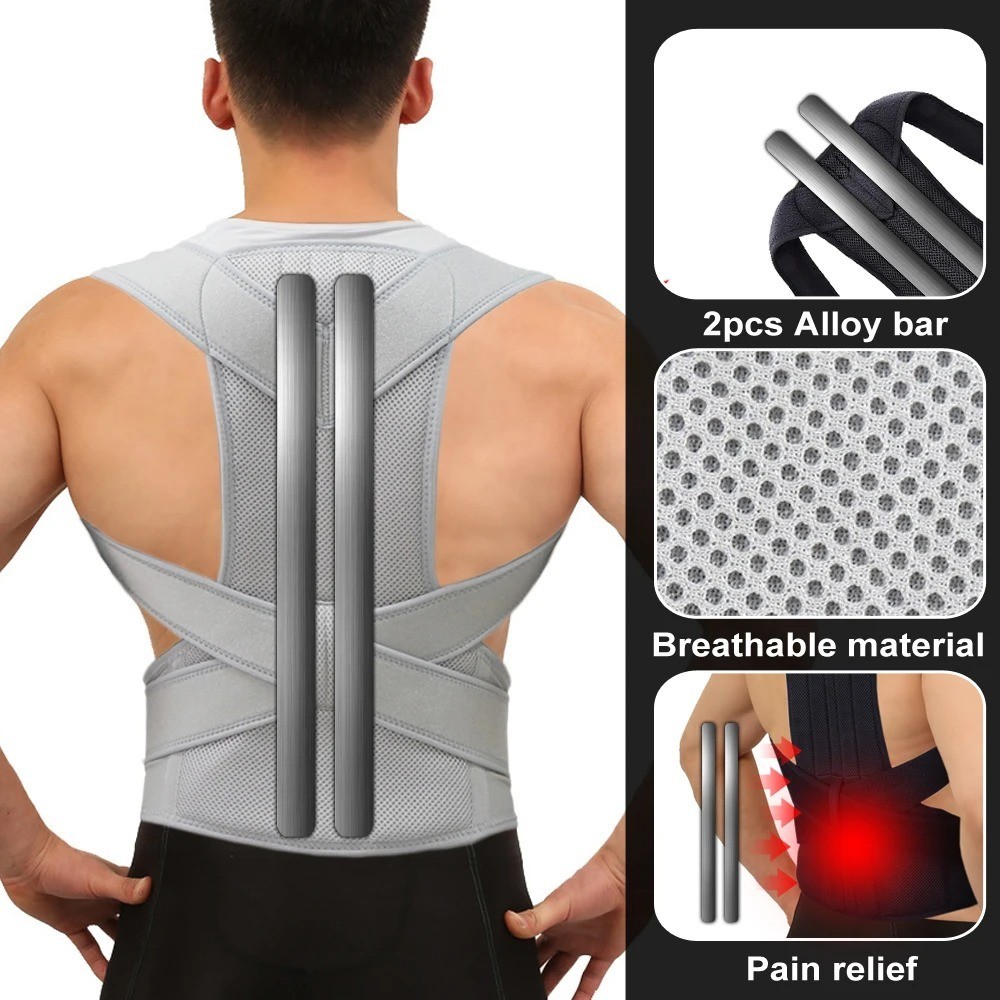 Adjustable Posture Corrector Low Back Support Shoulder Brace Belt for Men Women