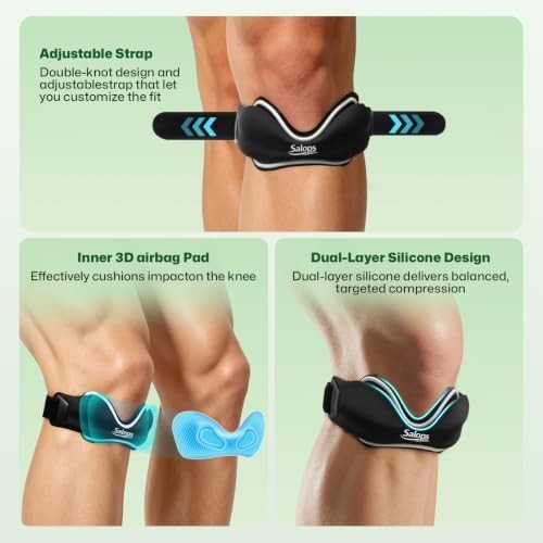 Patellar Tendon Support Strap, Adjustable Non-Slip Knee Brace for Pain