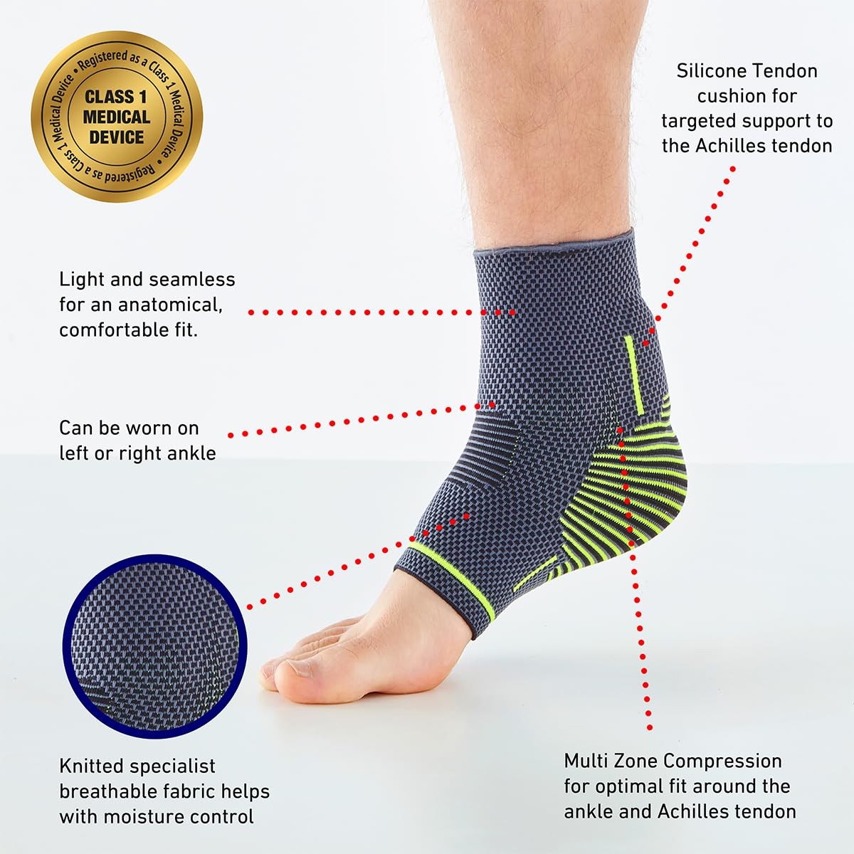 Achilles Tendon Support With Silicone Tendon Cushion – Achilles Tendonitis Br