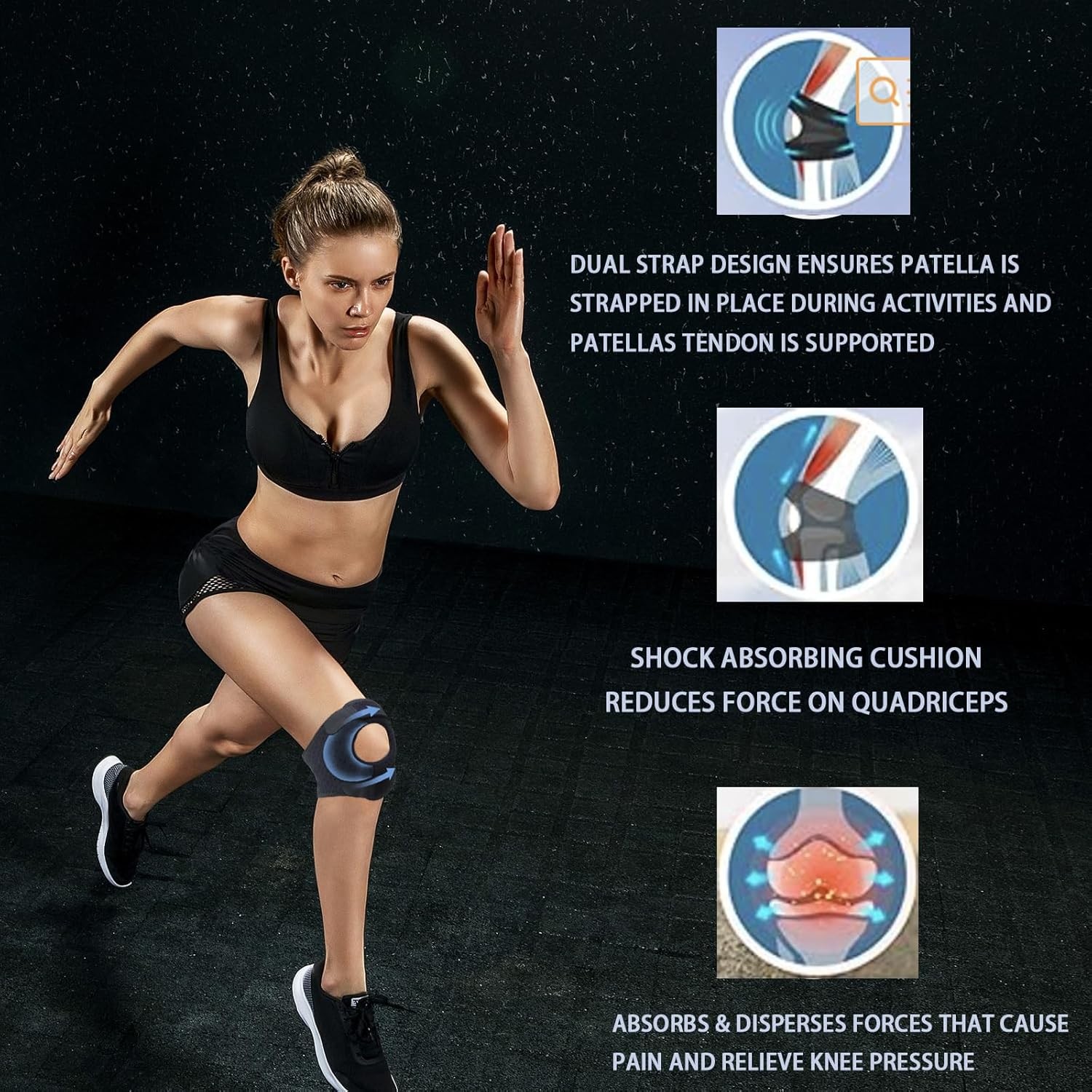 Knee Brace Support Neoprene Patella Stabilizing Compression Straps Adjustable US