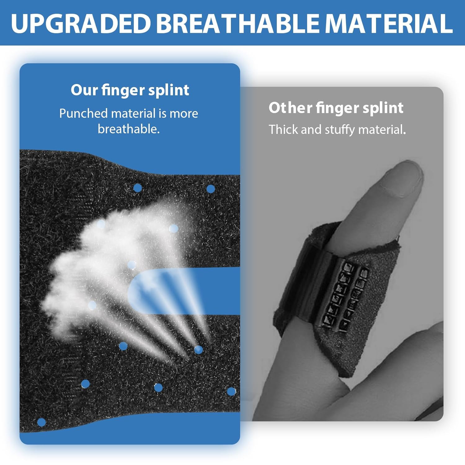 5 PCS Breathable Trigger Finger Splint, Adjustable Finger Brace, Thumb Brace for