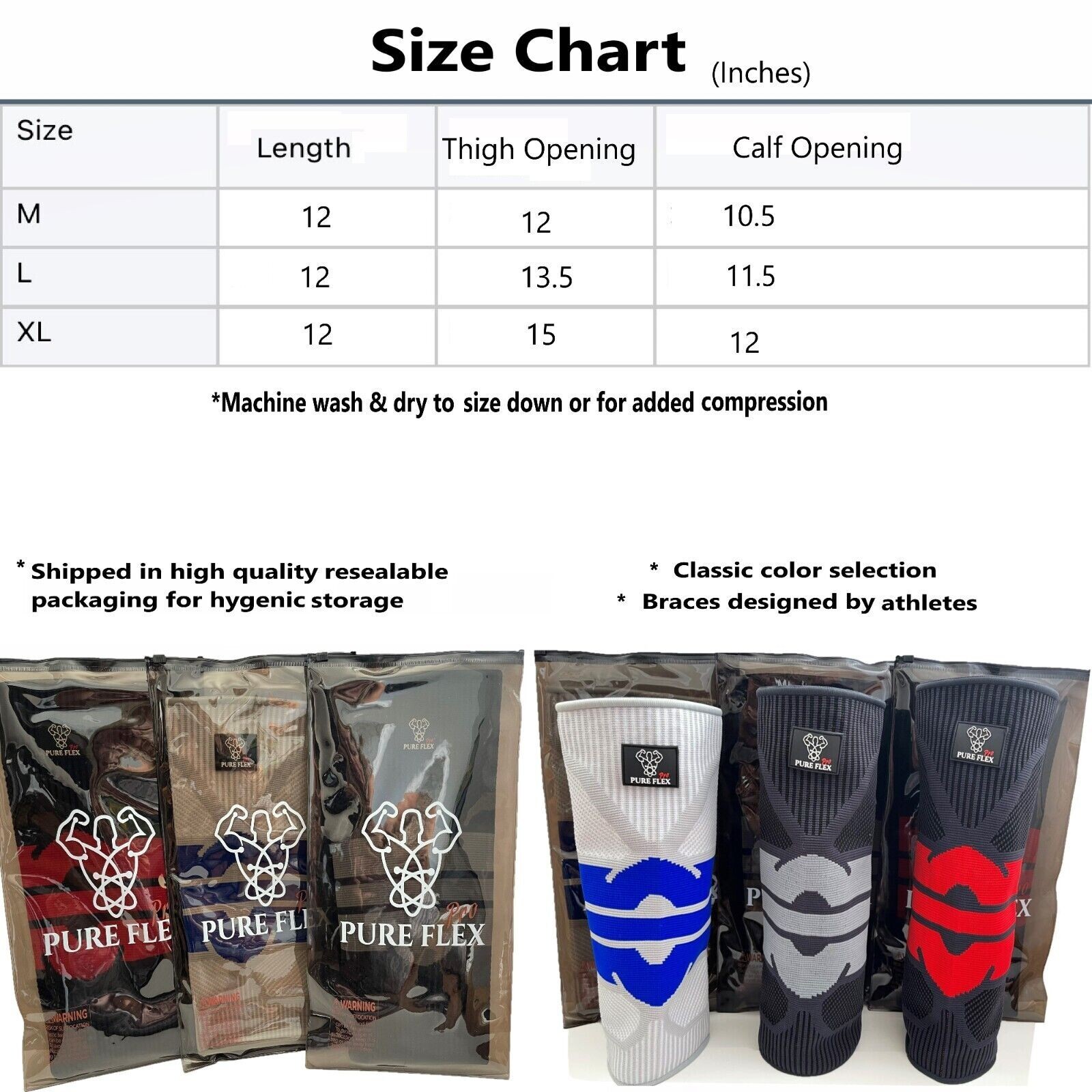 Knee Brace Compression Sleeve Support Sports Recovery ACL LCL MCL Black/Red L