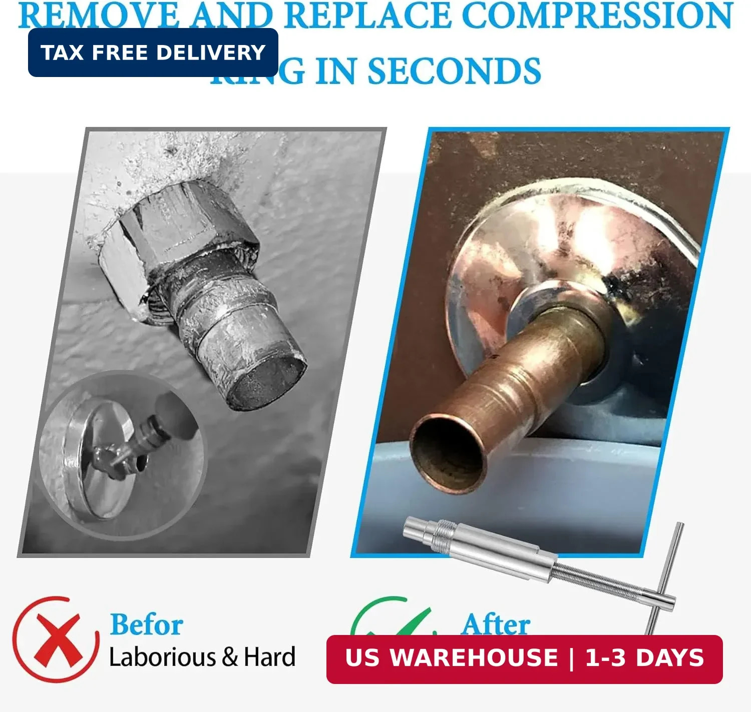 Compression Sleeve Puller and Sleeve Remover for 1/2 Inch Compression Fittings O