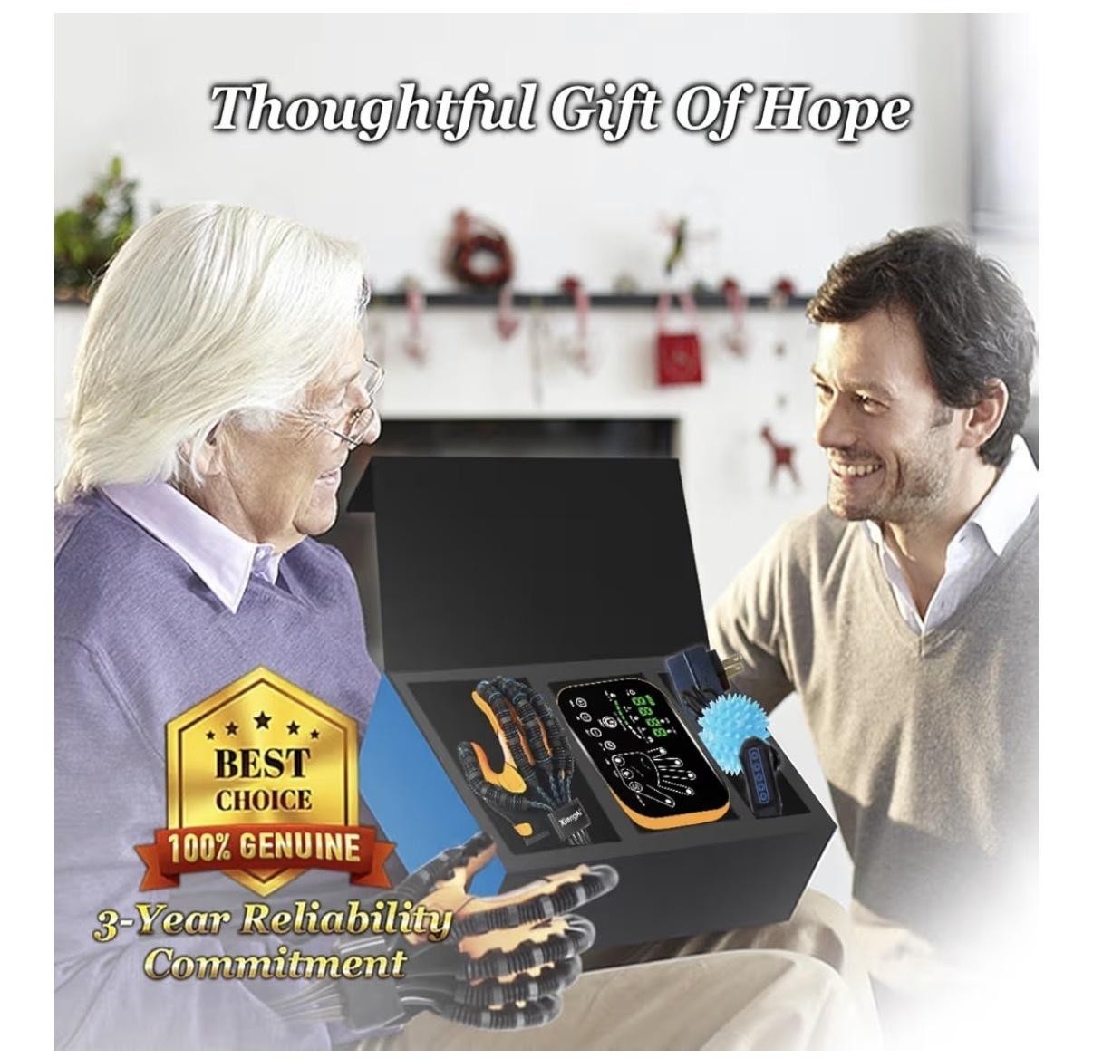 XiangAi Rehab Robot Glove Orthosis Black Hand Large Arthritis Stroke Aid